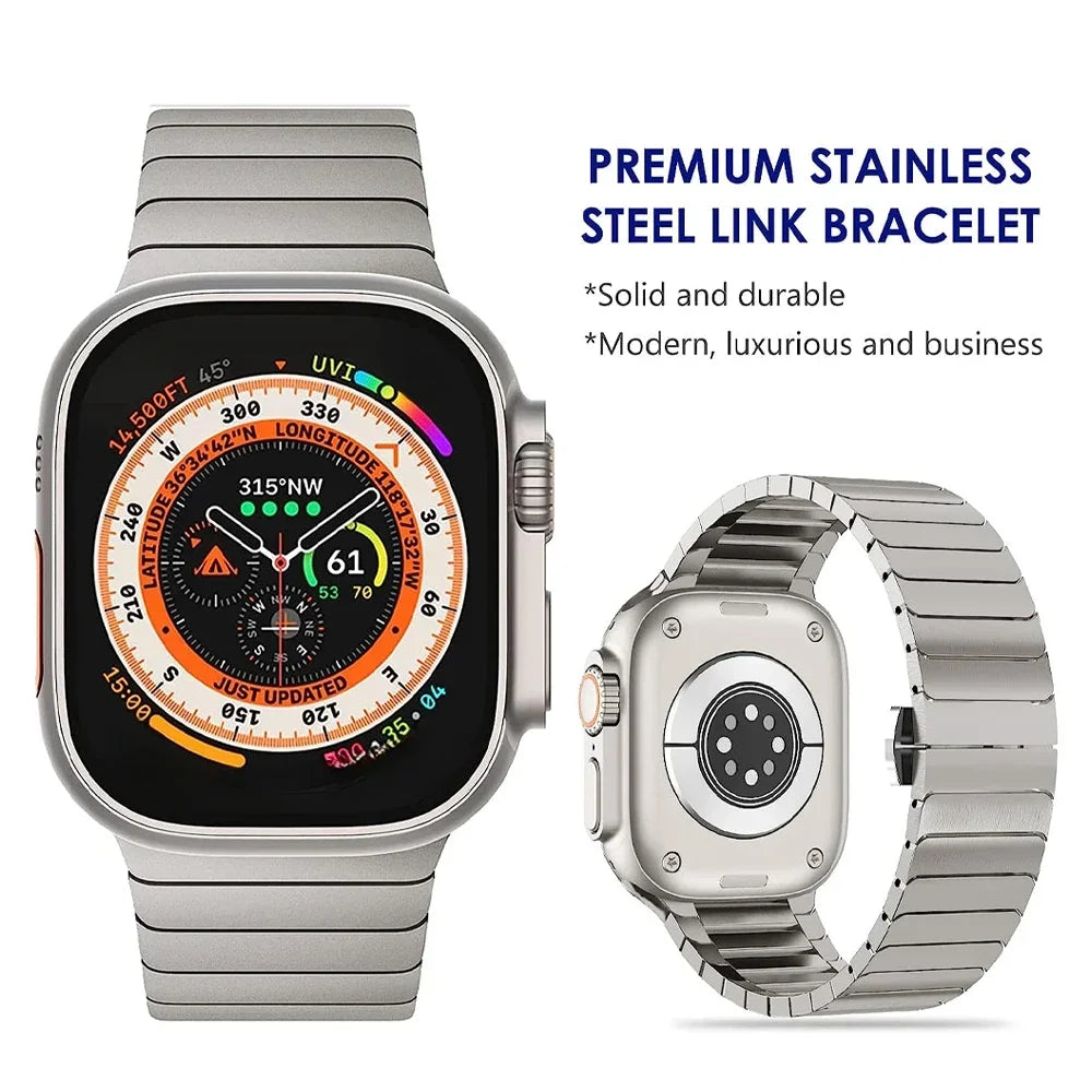 Titanium Color Band for Watch Ultra 2 49Mm 10 46Mm 9 8 7 5 4 Se 6 Loop for Iwatch 45Mm 41 42 44Mm Stainless Steel Bracelet