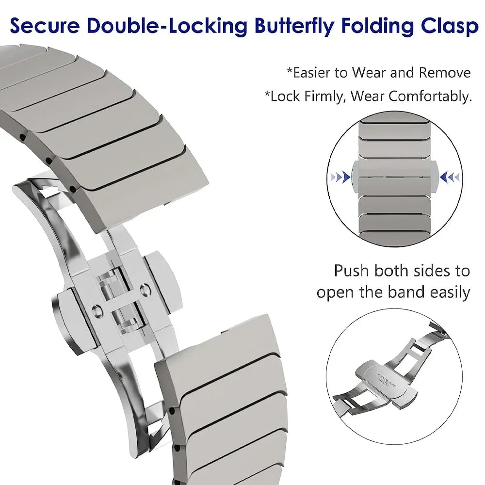 Titanium Color Band for Watch Ultra 2 49Mm 10 46Mm 9 8 7 5 4 Se 6 Loop for Iwatch 45Mm 41 42 44Mm Stainless Steel Bracelet