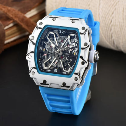 CQ281 Casual Fashion Men'S Watch Carbon Fiber Hollow Sports Trend Quartz Watch Multiple Colors Clock Gift