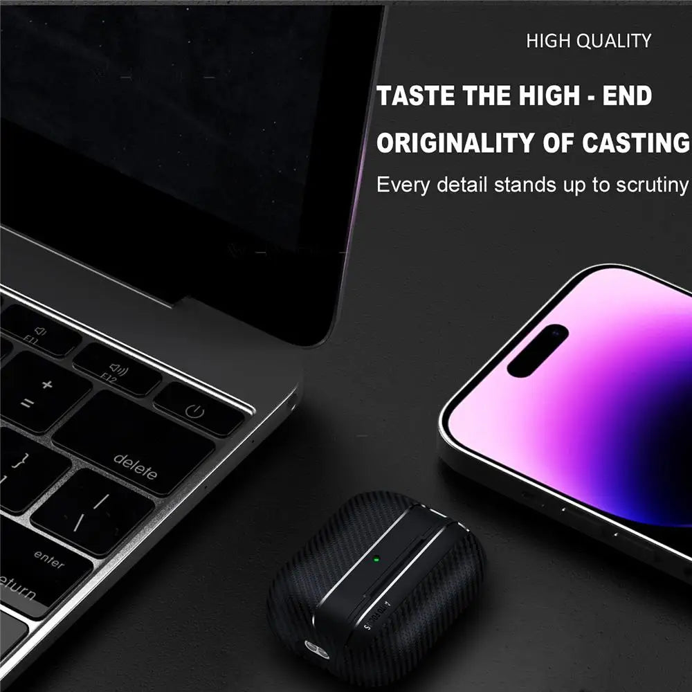 For Airpods Pro 2 Case Carbon Fiber Earphone Cover for Apple Airpods Pro 3 Third Generation Pro 2 Usb C Boxs Case with Hook