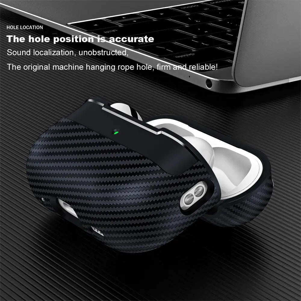 For Airpods Pro 2 Case Carbon Fiber Earphone Cover for Apple Airpods Pro 3 Third Generation Pro 2 Usb C Boxs Case with Hook