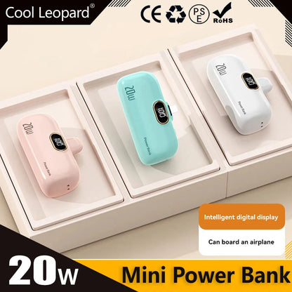 PD 20W Mini Power Bank 5000Mah Powerbank QC PD Fast Charging for Iphone 15 14 13 Batterie Externe Portable Charger for Samsung