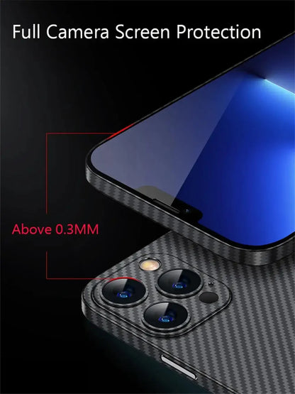 Luxury Ultra Thin Carbon Fiber Matte Case for Iphone 15 14 13 12 Mini 11 Pro Max 15Pro XS XR X 6 7 8 plus SE 0.2MM PP Back Cover