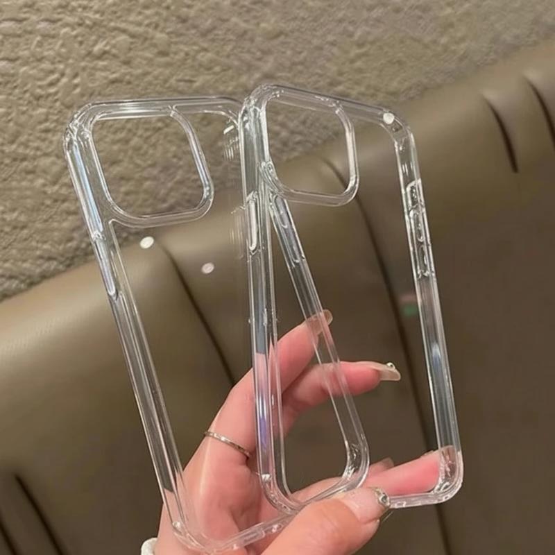 2PCS High Quality Acrylic Transparent Smooth Glossy Phone Case For