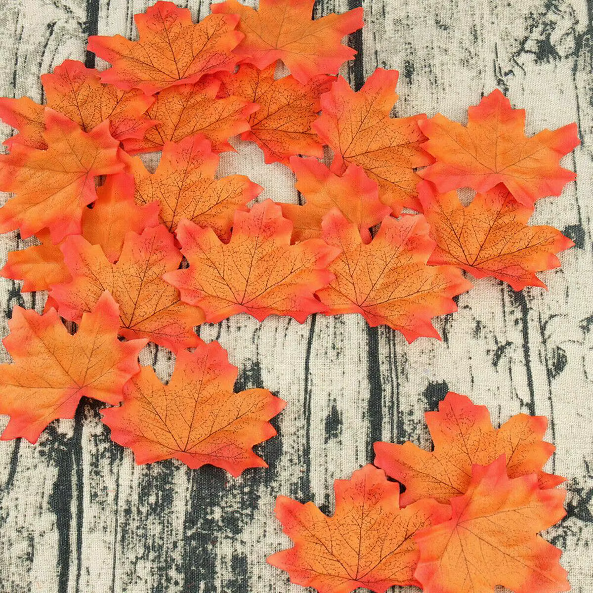 Artificial Autumn Maple Leaves – 100 or 200 Piece Fall Decor Set thumbnail 3