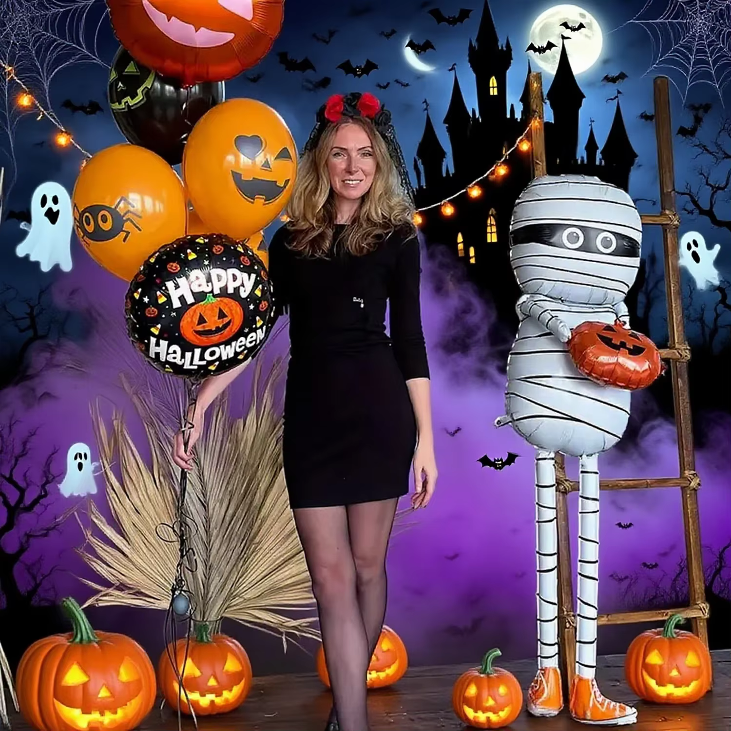 Giant Standing Mummy Halloween Foil Balloon thumbnail 3