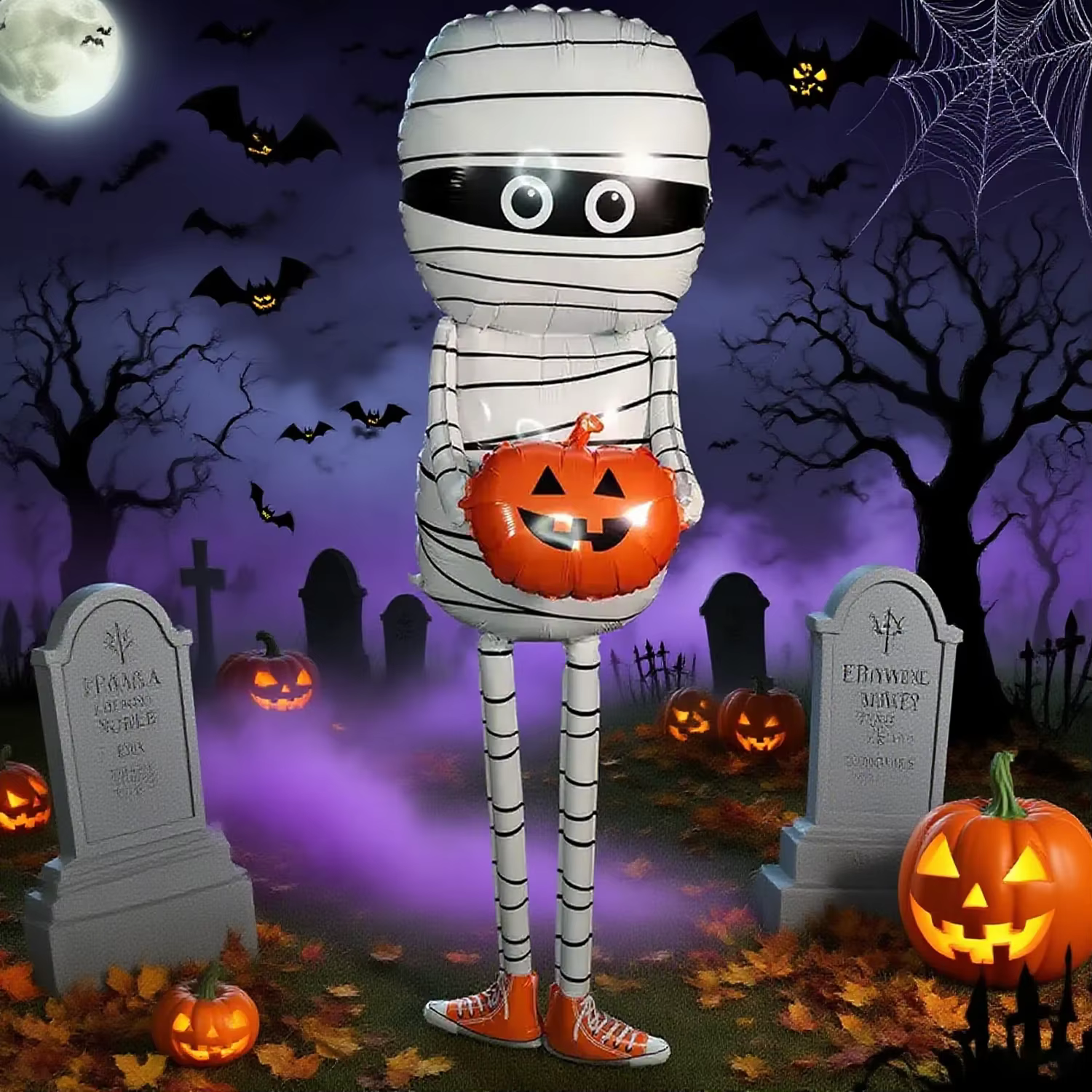 Giant Standing Mummy Halloween Foil Balloon — product photo