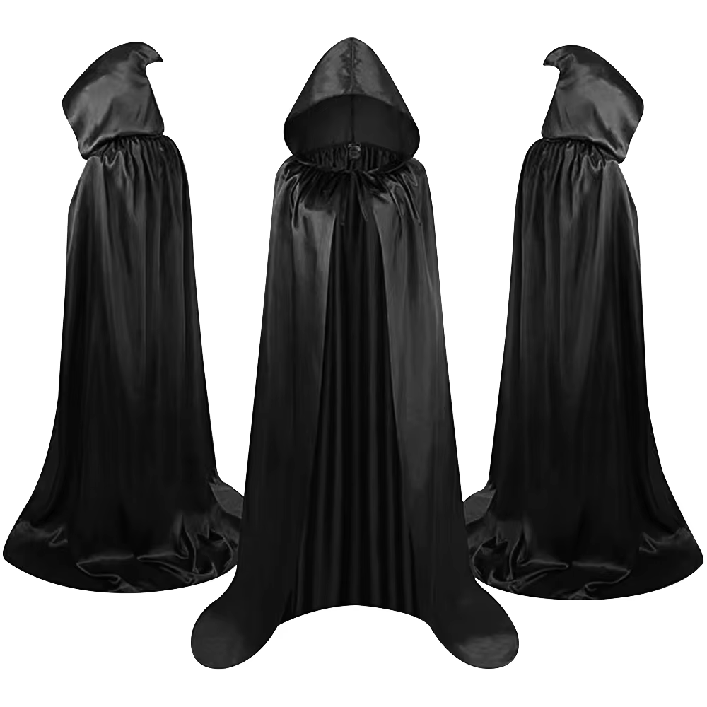 Black Hooded Halloween Cloak — product photo
