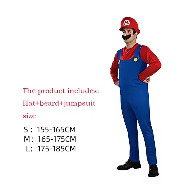 Adult Green Plumber Costume with Hat and Mustache thumbnail 10