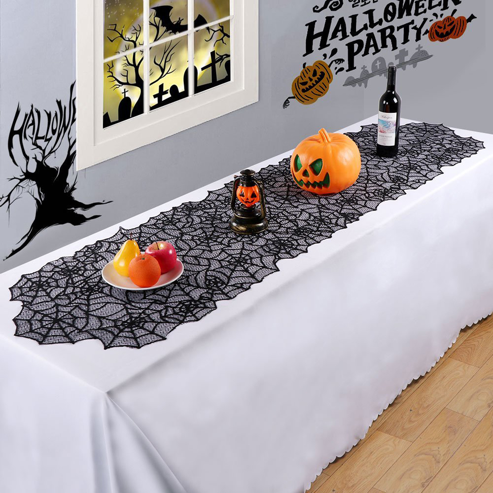 Black Halloween Lace Runners & Decorations thumbnail 3