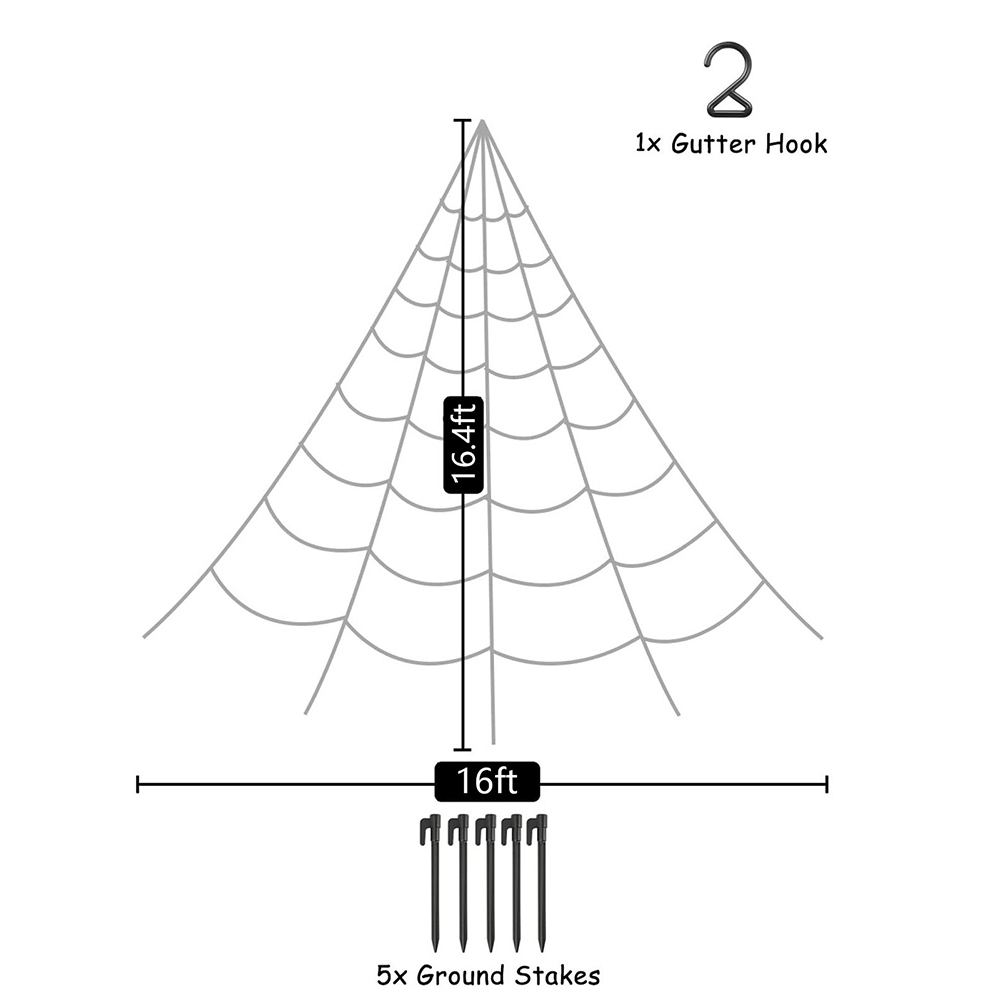 Large Halloween Spiderweb — 5 m (≈ 16 ft 4.9 in) thumbnail 2
