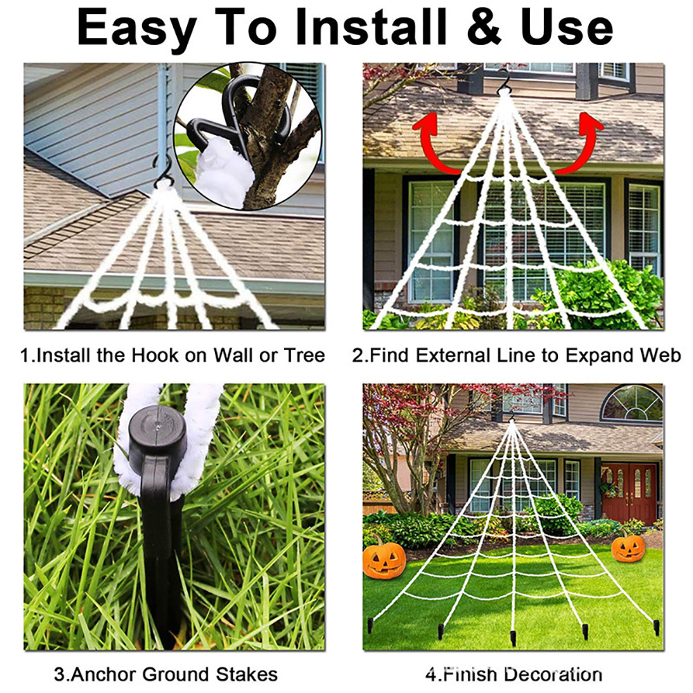 Large Halloween Spiderweb — 5 m (≈ 16 ft 4.9 in) thumbnail 7
