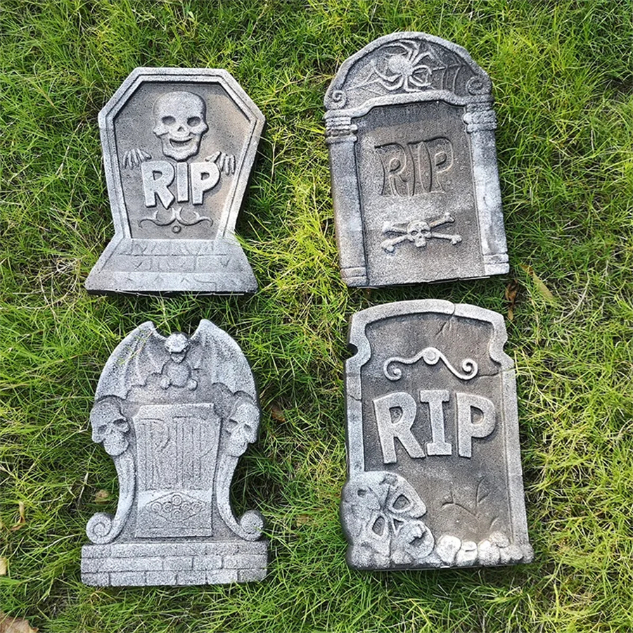 Halloween Foam RIP Tombstones — 4 Pack