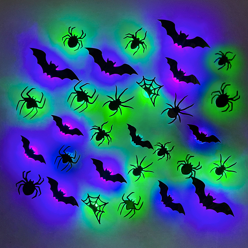 LED Halloween Bat & Spider Wall Decorations