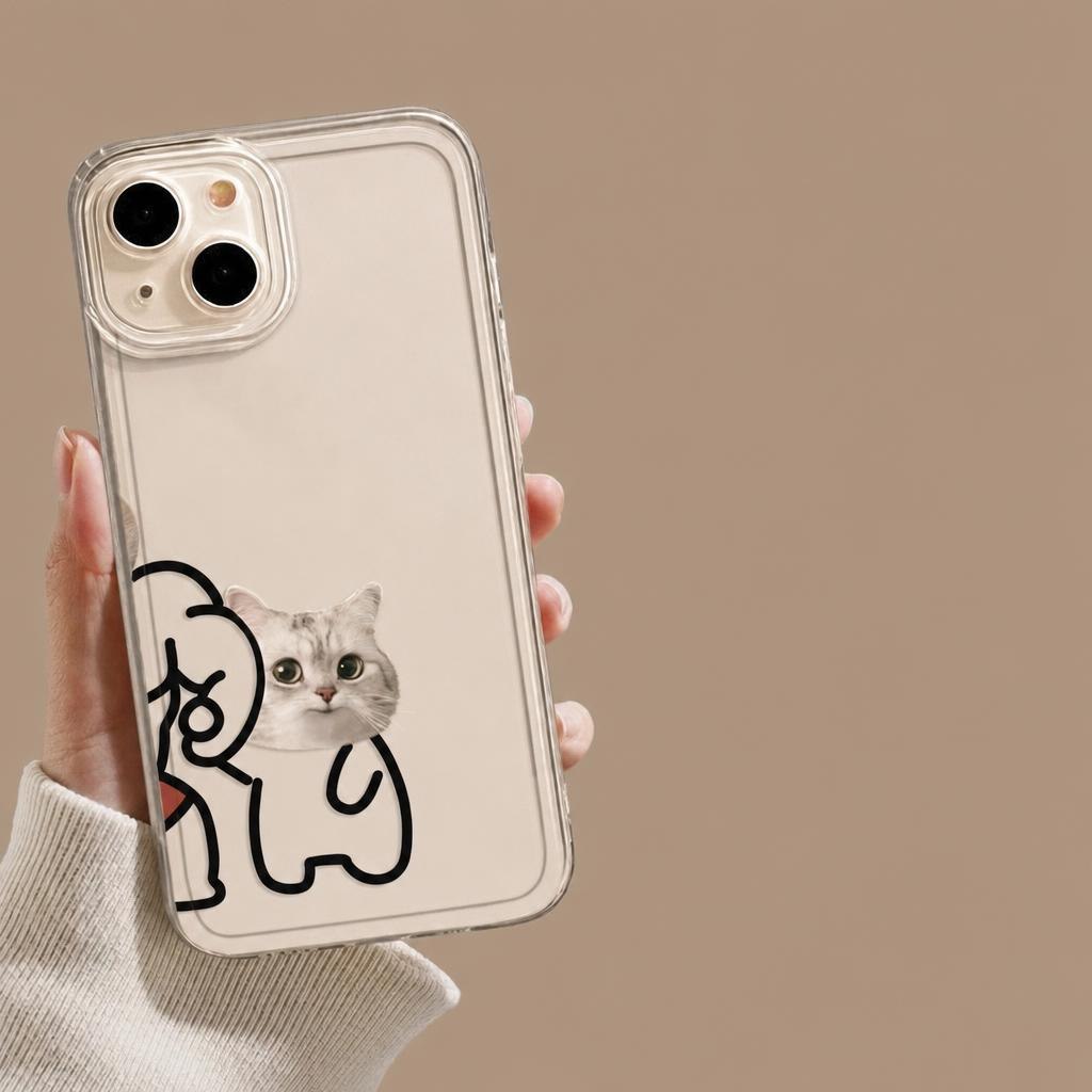 Muscle Dog and Shy Cat Couple Case for iPhone thumbnail 5