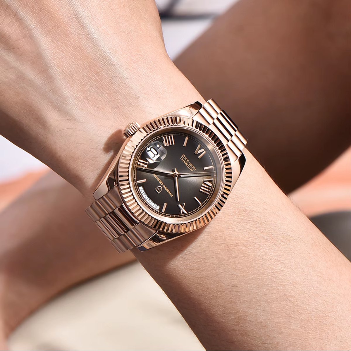 Pagani Design PD-1783 Rose Gold Black Day-Date Automatic Watch thumbnail 2