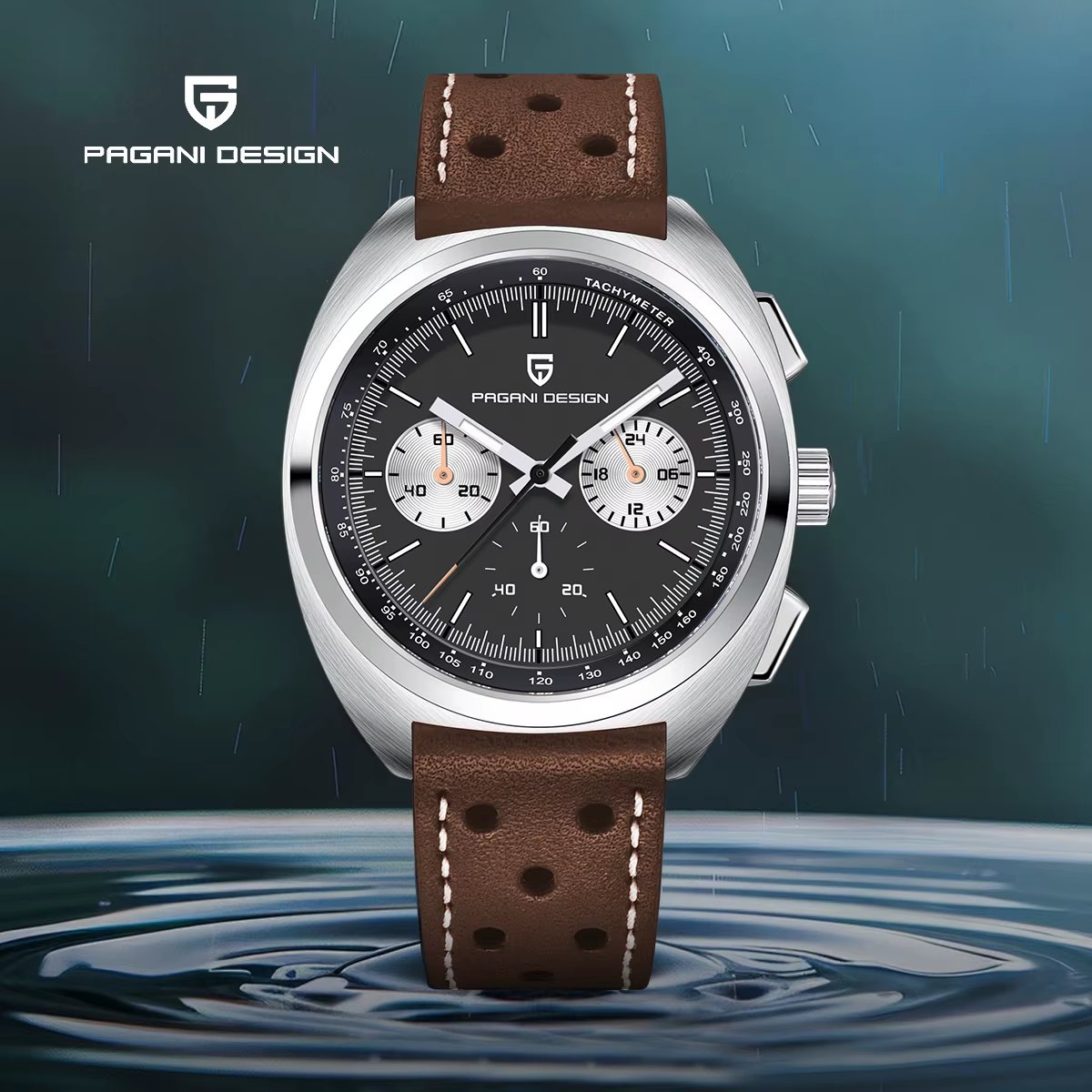 Pagani Design PD-1782 Black Leather Chronograph